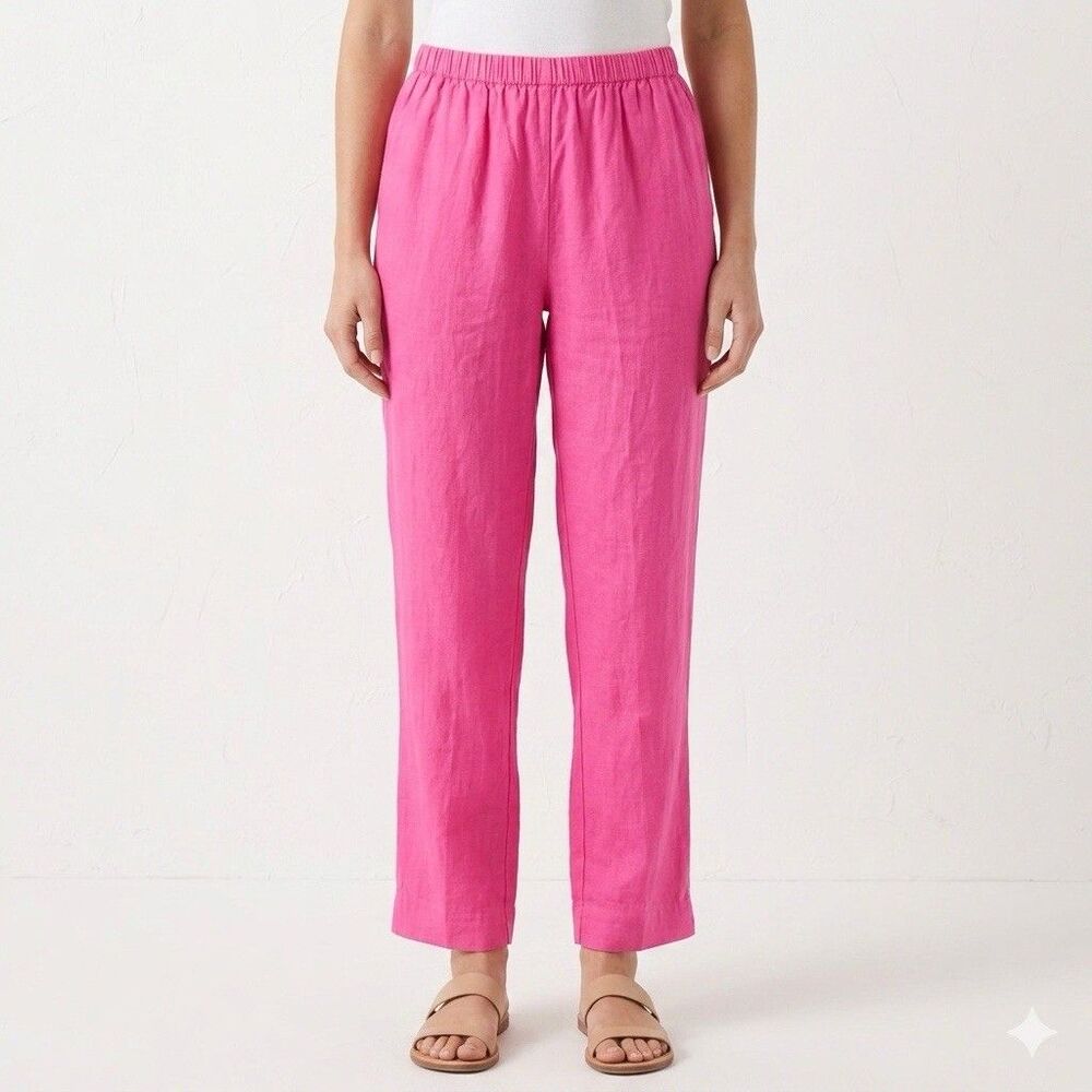Fresh Produce Womens Pants S‎ Hot Pink Cotton Resort Beach Coastal Vacation